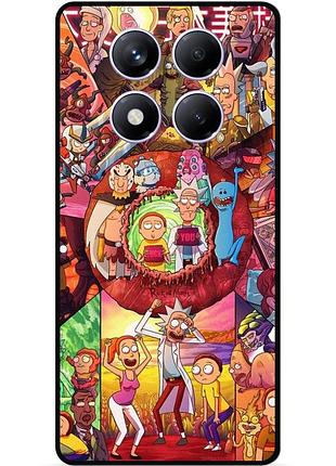 Силиконовый чехол бампер для xiaomi redmi note 14 pro с картинкой rick and morty рик и морти