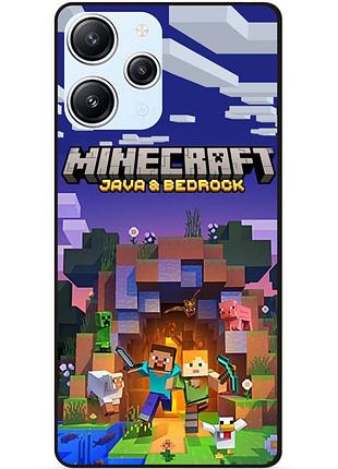 Силиконовый бампер чехол для xiaomi redmi 12 с картинкой майнкрафт minecraft