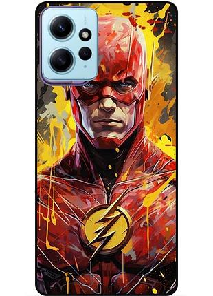 Чехол силиконовый бампер для xiaomi redmi note 12 с рисунком flash marvel человек молния