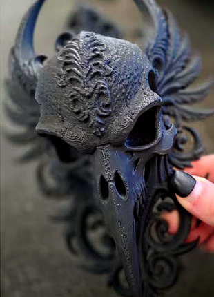 3d настенная маска «воронный череп» 🖤🪶 детализированная, мистическая, пронизана духом древних времен.