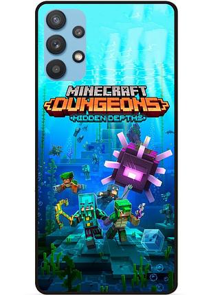 Силиконовый бампер чехол для samsung a32 с рисунком майнкрафт minecraft