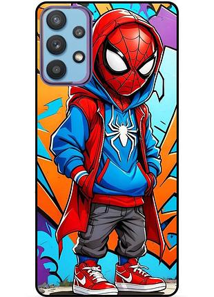 Чехол силиконовый бампер для samsung a32 с рисунком spider man marvel человек паук