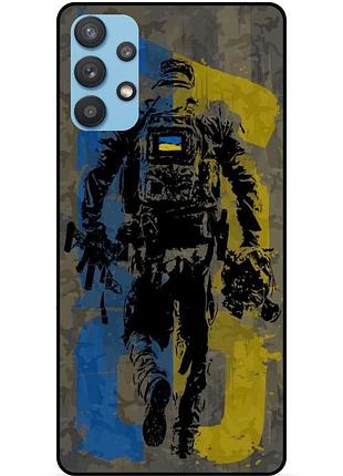 Силиконовый бампер чехол для samsung a32 с рисунком зсу украина боец