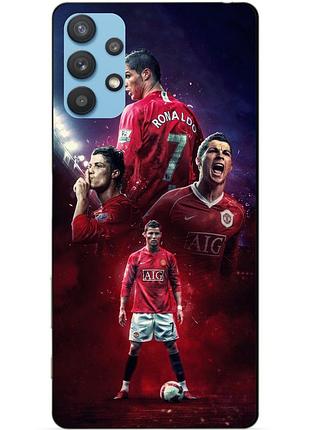Силиконовый бампер чехол для samsung a32 с рисунком ronaldo mu роналдо