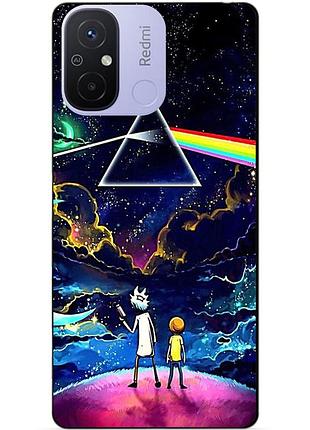 Силиконовый бампер чехол для xiaomi redmi 12c с рисунком рик и морти rick and morty