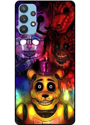 Силиконовый бампер чехол для samsung a32 с рисунком фредди freddy аниматроники