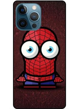 Силіконовий бампер чохол для iphone 14 pro з малюнком міньйон людина-павук spider man