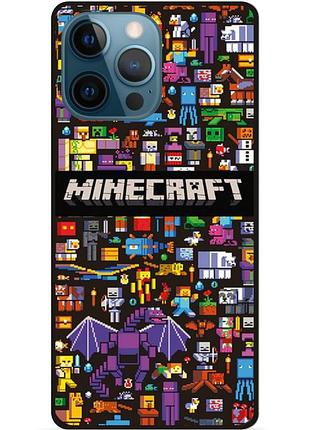 Силиконовый чехол бампер для iphone 13 pro с картинкой майнкрафт minecraft
