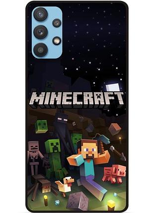 Силиконовый чехол бампер для samsung a32 игра майнкрафт minecraft