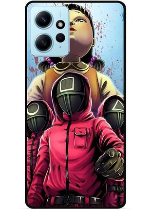 Силиконовый бампер чехол для xiaomi redmi note 12 с картинкой игра в кальмара