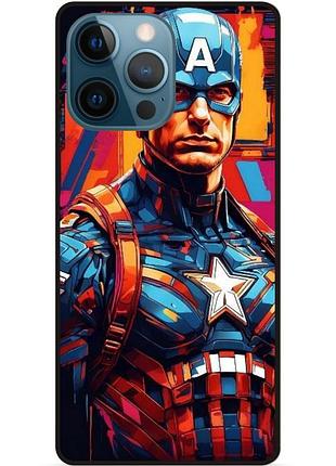 Чехол силиконовый бампер для iphone 11 pro с рисунком капитан америка marvel captain america