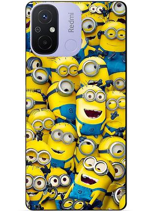 Силиконовый бампер чехол для xiaomi redmi 12c с рисунком миньоны minion