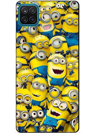 Силиконовый бампер чехол для samsung a12 с рисунком миньоны minion