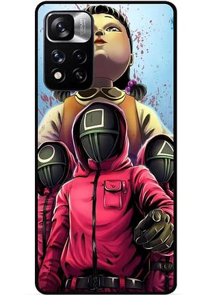 Силіконовий чохол бампер для xiaomi redmi note 11 pro plus 5g з малюнком гра в кальмара