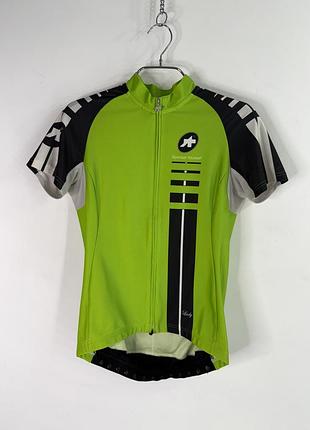 Assos ss lady fluorescent green short-sleeve cycling jersey women m size