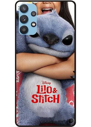 Силиконовый чехол бампер для samsung a72 стич и лило stitch