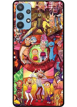 Силиконовый чехол бампер для samsung a73 с картинкой rick and morty рик и морти