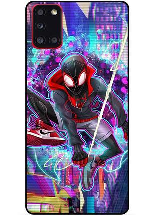 Силиконовый бампер чехол для samsung a03s с картинкой spider man человек паук майлз моралес