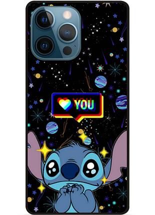 Силиконовый бампер чехол для iphone 15 pro лило и стич stitch