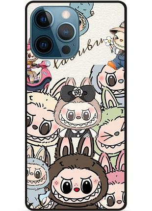 Чехол силиконовый бампер для iphone 15 pro с картинкой лабубу labubu