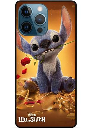 Силиконовый чехол бампер для iphone 15 pro max stitch лило и стич