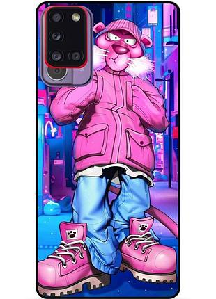 Чехол силиконовый бампер для samsung a03s с рисунком розовая пантера marvel