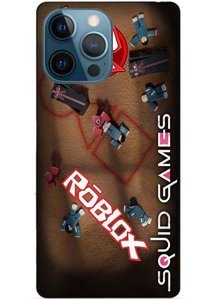 Силиконовый бампер чехол для iphone 11 pro с рисунком roblox игра в кальмара роблокс