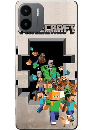 Силиконовый бампер чехол для xiaomi redmi a2 с картинкой minecraft майнкрафт