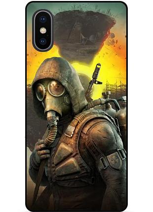 Силиконовый чехол бампер для iphone xs с рисунком сталкер stalker
