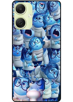 Чехол силиконовый бампер для samsung a04e с рисунком головоломка печаль