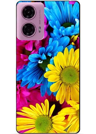 Чехол силиконовый бампер для motorola edge 50 fusion с рисунком хризантемы цветы