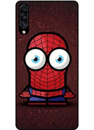 Силиконовый бампер чехол для samsung a30 с рисунком миньон человек паук spider man