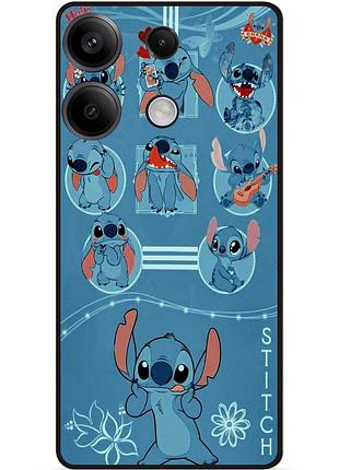 Силиконовый бампер чехол для xiaomi redmi note 14s с картинкой stitch стич