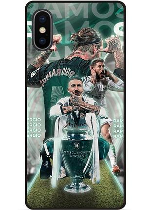 Силіконовий чохол бампер для iphone xs max з малюнком серхио рамос sergio ramos
