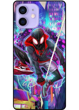 Силиконовый бампер чехол для iphone 11 с картинкой spider man человек паук майлз моралес