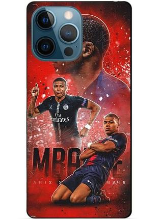 Силиконовый бампер чехол для iphone 14 pro с рисунком мбаппе psg mbappe