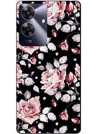 Силіконовий чохол бампер для realme note 60 з малюнком троянди квіти