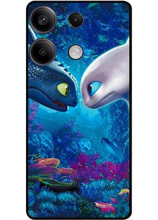 Чехол силиконовый для xiaomi redmi note 13 с рисунком как приручить дракона dragon