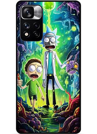 Силиконовый чехол бампер для xiaomi poco m4 pro 5g с рисунком рик и морти rick and morty
