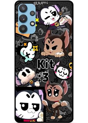 Чехол силиконовый бампер для samsung a53 с рисунком котик kit
