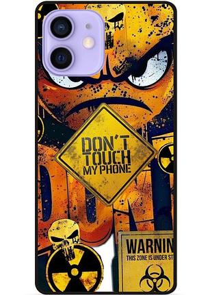 Чехол силиконовый бампер для iphone 12 mini с рисунком глаза dont touch my phone