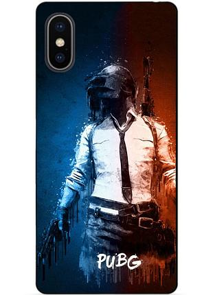 Силиконовый бампер чехол для iphone xs с рисунком pubg пабг
