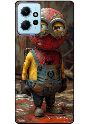 Чехол силиконовый бампер для xiaomi redmi note 12 с рисунком миньон marvel человек паук