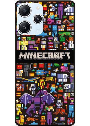 Силиконовый чехол бампер для xiaomi redmi 12 с картинкой майнкрафт minecraft