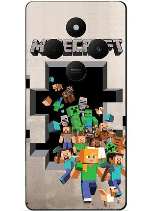 Силіконовий чохол бампер для tecno spark 30c з картинкою minecraft майнкрафт