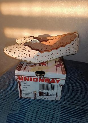Нові білі балетки unionbay terry з перфорацією — р. 39 (8 us)