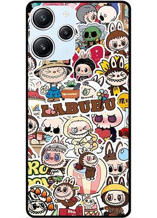 Силиконовый чехол бампер для xiaomi redmi 12 с картинкой лабубу labubu