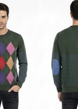 Джемпер мужской с шерстью мериноса stefanel р.l- xl