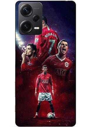 Силиконовый бампер чехол для xiaomi redmi note 12 pro plus с рисунком ronaldo mu роналдо