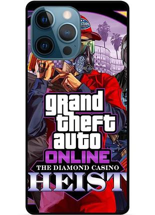 Силиконовый чехол бампер для iphone 13 pro max с картинкой гта gta